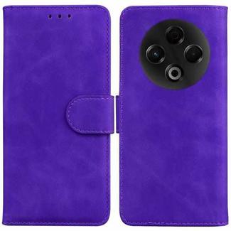 For Tecno Spark 30 4G Skin Feel Pure Color Flip Leather Phone Case(Purple)