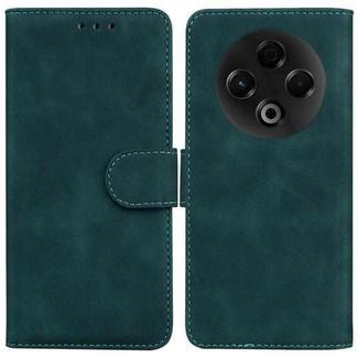 For Tecno Spark 30 4G Skin Feel Pure Color Flip Leather Phone Case(Green)