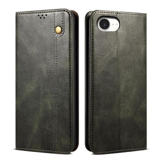 For iPhone 16e Oil Wax Crazy Horse Texture Leather Phone Case(Green)