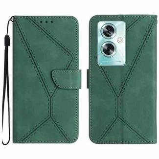 For OPPO Reno11 F 5G/F25 Pro 5G Stitching Embossed Leather Phone Case(Green)