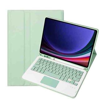 For Samsung Galaxy Tab S9 A710B-A Candy Color TPU Touch Bluetooth Keyboard Leather Tablet Case with Pen Holder(Light Green)