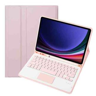 For Samsung Galaxy Tab S9 A710B-A Candy Color TPU Touch Bluetooth Keyboard Leather Tablet Case with Pen Holder(Pink)