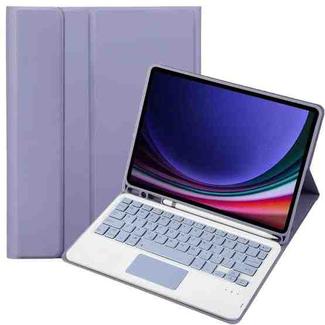For Samsung Galaxy Tab S9 A710B-A Candy Color TPU Touch Bluetooth Keyboard Leather Tablet Case with Pen Holder(Purple)