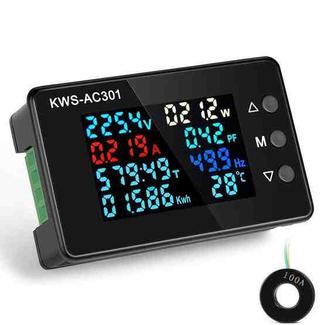 KWS-AC301L-100A 50-300V AC Digital Display Closed Current Voltmeter with 485 Communication(Black)