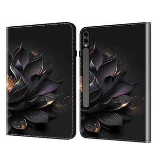 For Samsung Galaxy Tab S7 / S8 / S9 Crystal Texture Painted Leather Tablet Case(Purple Lotus)