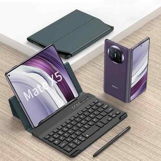 For Huawei Mate X5 GKK Gear Adjustment Bluetooth Keyboard Leather Case with Capacitive Pen + Phone Case(Green)