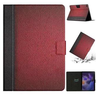 For Samsung Galaxy Tab A9+ Stitching Solid Color Smart PU Tablet Case with Sleep / Wake-up Function(Red)