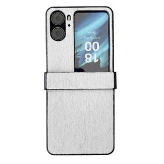 For OPPO Find N2 Flip Hinge Plush PC Phone Case(White)