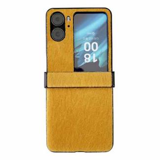 For OPPO Find N2 Flip Hinge Plush PC Phone Case(Yellow)