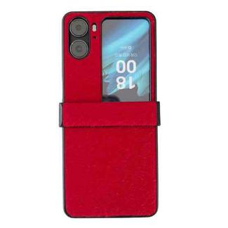 For OPPO Find N2 Flip Hinge Plush PC Phone Case(Red)