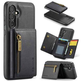 For Samsung Galaxy S24 5G DG.MING M5 Series Zip RFID Multi Card Detachable Leather Phone Case(Black)