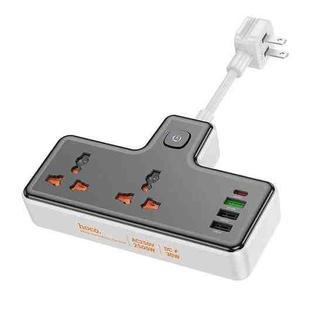 hoco AC12 Reise 2-position Expansion Socket with PD30W+3USB Ports, Cable Length: 8.5cm, US Plug(Black)