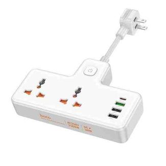 hoco AC12 Reise 2-position Expansion Socket with PD30W+3USB Ports, Cable Length: 8.5cm, US Plug(White)