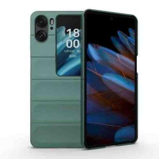 For OPPO Find N2 Flip Magic Shield Fold PC Shockproof Phone Case(Dark Green)