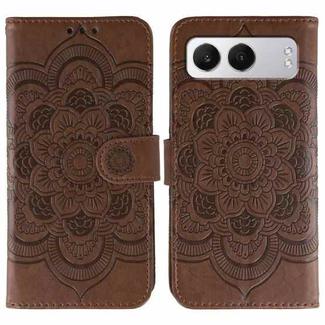 For OnePlus Nord 4 Sun Mandala Embossing Pattern Phone Leather Case(Brown)