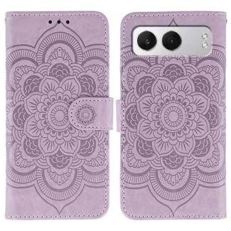 For OnePlus Nord 4 Sun Mandala Embossing Pattern Phone Leather Case(Purple)