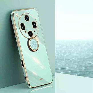 For OPPO Find X8 Ultra XINLI Straight Edge 6D Electroplate TPU Phone Case with Ring Holder(Mint Green)