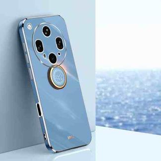 For OPPO Find X8 Ultra XINLI Straight Edge 6D Electroplate TPU Phone Case with Ring Holder(Celestial Blue)
