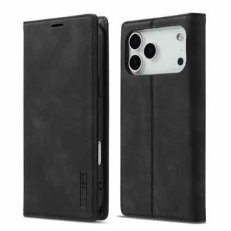 For iPhone 17 Pro LC.IMEEKE Strong Magnetism Microfiber Leather Phone Case(Black)
