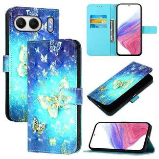 For OnePlus Nord 4 5G 3D Painting Horizontal Flip Leather Phone Case(Golden Butterfly)