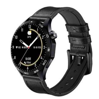 WS-26 1.52 inch IP67 Sport Smart Watch Support Bluetooth Call / Sleep / Blood Oxygen / Heart Rate / Blood Pressure Health Monitor, Leather Strap(Black)