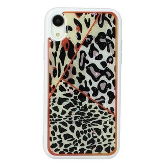 For iPhone XR Marble Series Stars Powder Dropping Epoxy TPU Protective Case(Leopard Plaid)