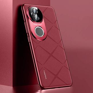For vivo S20 Plain Leather PC Phone Case(Wine Red)