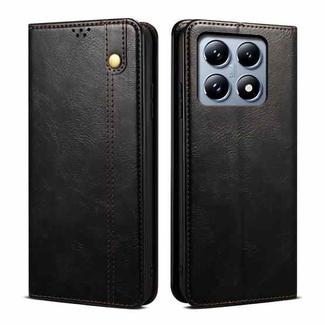 For Xiaomi 14T Pro Oil Wax Crazy Horse Texture Leather Phone Case(Black)