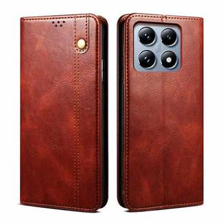 For Xiaomi 14T Pro Oil Wax Crazy Horse Texture Leather Phone Case(Brown)