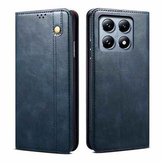 For Xiaomi 14T Pro Oil Wax Crazy Horse Texture Leather Phone Case(Blue)