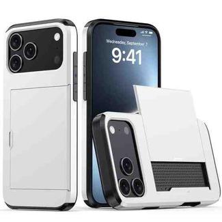 For iPhone 17 Pro Max Shockproof Armor Phone Case with Card Slot(White)