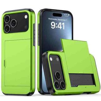 For iPhone 17 Pro Max Shockproof Armor Phone Case with Card Slot(Green)
