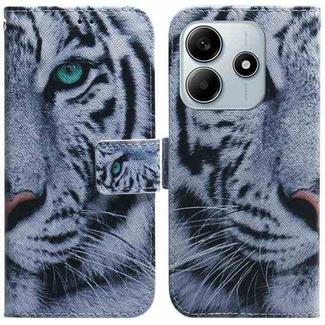 For Redmi Note 14 5G Coloured Drawing Flip Leather Phone Case(Tiger)