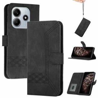 For Redmi Note 14 4G 163.25mm Cubic Skin Feel Flip Leather Phone Case(Black)