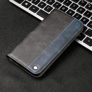 For Samsung Galaxy Note20 Ultra Business Solid Color Stitching Horizontal Flip Leather Case with Holder & Card Slots(Blue)