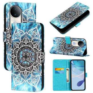 For vivo S20 Colored Drawing Pattern Plain Weave Leather Phone Case(Undersea Mandala)