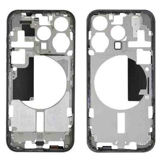 For iPhone 15 Pro Middle Frame Bezel Plate with Side Keys + Card Tray, Version:US Version(Black)