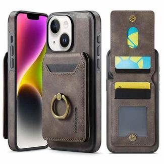 For iPhone 14 DG.MING K1 MagSafe Detachable Wallet RFID Back Cover Phone Case(Coffee)