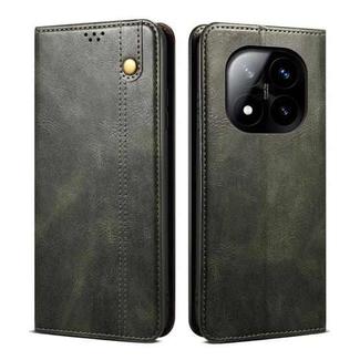 For Redmi Note 14 Pro+ 5G Oil Wax Crazy Horse Texture Leather Phone Case(Green)