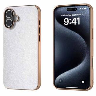 For iPhone 16 Plus Electroplating Frame Glitter Shockproof Phone Case(Silver)