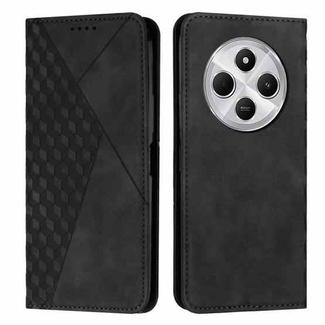For Redmi 14C 4G Diamond Splicing Skin Feel Magnetic Leather Phone Case(Black)