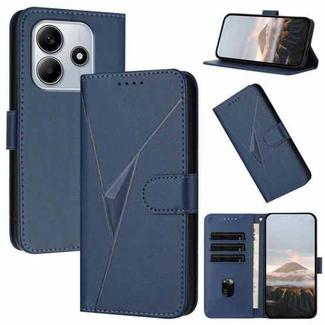 For Redmi Note 14 4G 163.25mm Triangle Pattern Buckle Clasp Leather Phone Case(Royal Blue)