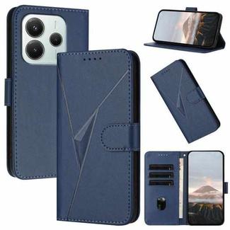 For Redmi Note 14 4G 164.84mm Triangle Pattern Buckle Clasp Leather Phone Case(Royal Blue)