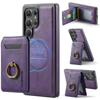 For Samsung Galaxy S25 Ultra 5G DG.MING K1 MagSafe Detachable Wallet RFID Back Cover Phone Case(Purple)