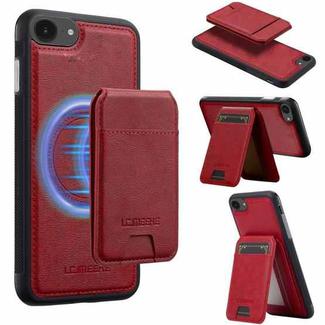 For iPhone 16e LC.IMEEKE L3 Series Detachable RFID Card Bag Magsafe Phone Case(Red)