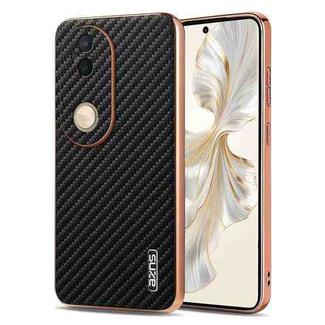 For vivo S20 AZNS Electroplated Edge Carbon Fiber Texture Phone Case(Black)