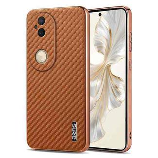 For vivo S20 AZNS Electroplated Edge Carbon Fiber Texture Phone Case(Brown)