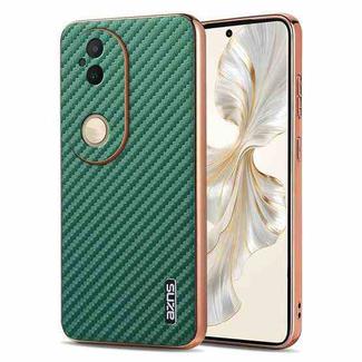 For vivo S20 AZNS Electroplated Edge Carbon Fiber Texture Phone Case(Green)