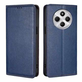 For Redmi 14C 4G Gloss Oil Solid Color Magnetic Leather Phone Case(Blue)