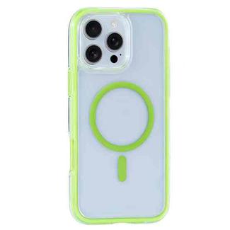 For iPhone 16 Pro Max Vacuum Airbag Y2 Series Transparent MagSafe Magnetic Phone Case(Fluorescent Green)